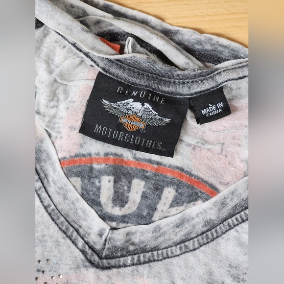 Vintage Harley Davidson Motercycles Gray & Orange Tee - Picture 8 of 9